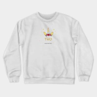 Second birthday Two. Unicorn Birthday invitation. Party invitation greeting card Crewneck Sweatshirt